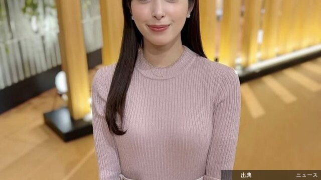 [朗報] テレ朝人気アナの桃色ニットが春の気分を醸し出す
