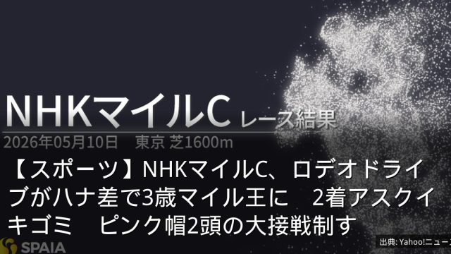 【スポーツ】NHKマイルC、ロデオドライブがハナ差で3歳マイル王に　2着アスクイキゴミ　ピンク帽2頭の大接戦制す