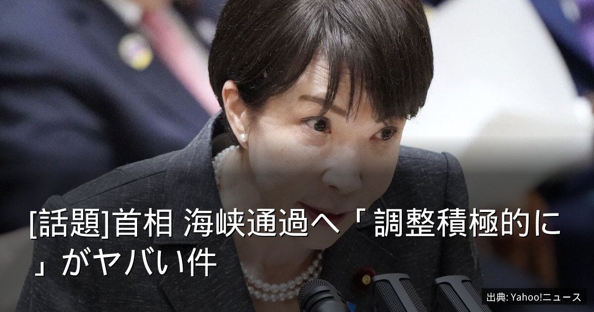[話題]首相 海峡通過へ「調整積極的に」がヤバい件