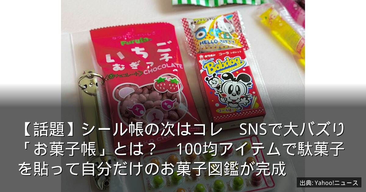 【話題】シール帳の次はコレ　SNSで大バズり「お菓子帳」とは？　100均アイテムで駄菓子を貼って自分だけのお菓子図鑑が完成