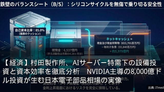 【経済】村田製作所、AIサーバー特需下の設備投資と資本効率を徹底分析　NVIDIA主導の8,000億ドル投資が生む日本電子部品相場の実像