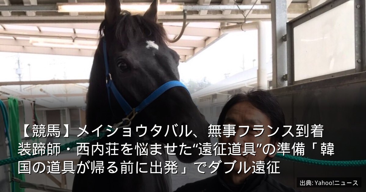 【競馬】メイショウタバル、無事フランス到着　装蹄師・西内荘を悩ませた“遠征道具”の準備「韓国の道具が帰る前に出発」でダブル遠征