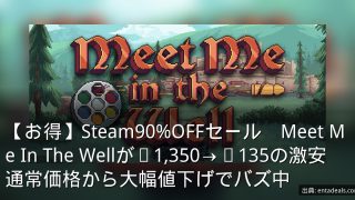 【お得】Steam90%OFFセール　Meet Me In The Wellが¥1,350→¥135の激安　通常価格から大幅値下げでバズ中
